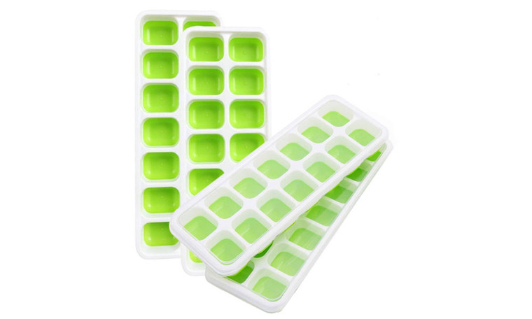 NEW  14-hole foldable ice tray with lid ice tray 1-4pcs 5305