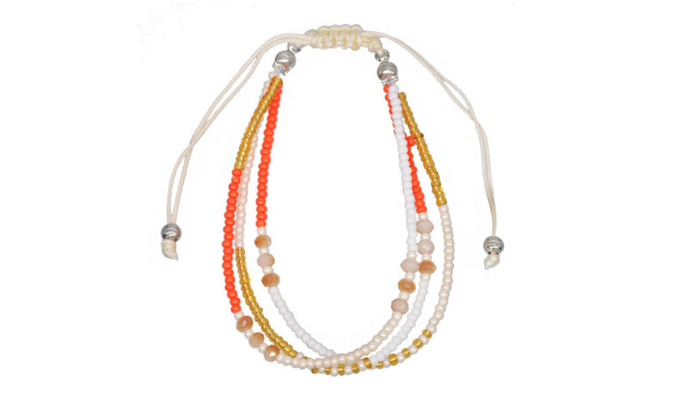 NEW 4pcs Bohemian colored Bracelet women's DIY woven rope Hand Beaded 5324