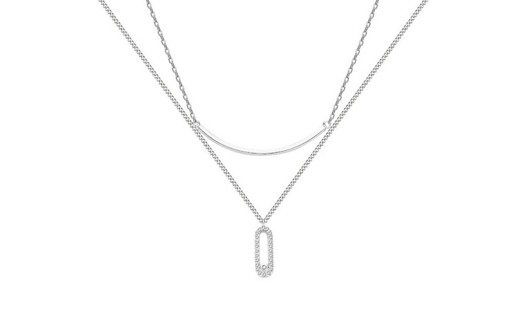 NEW  Double layer design smile Necklace female  5329