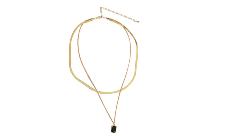 NEW   Double layered necklace, female neck chain, street pat, collarbone chain   5332