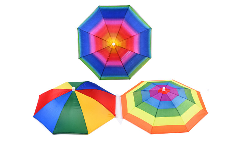 NEW Wear a rainbow lightweight sunscreen umbrella 3PCS 0387