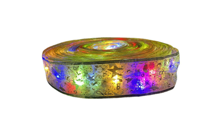 NEW 4pcs 4m Warm White Colorful Christmas Decorations Christmas Double Layer Ribbon LED Lights  5403