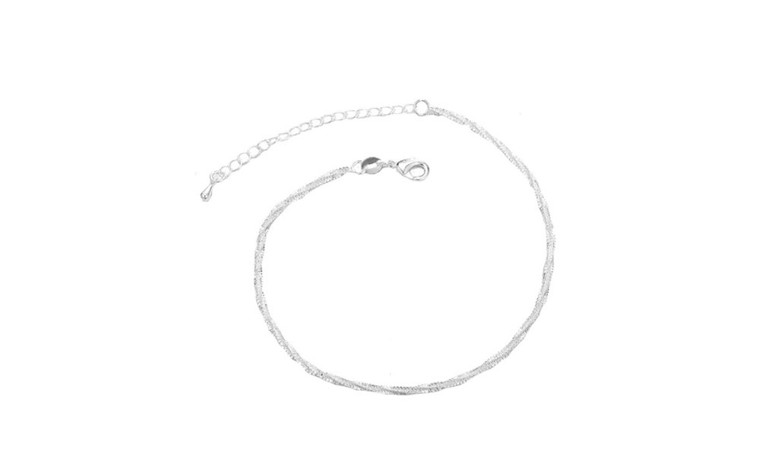 NEW  sparkling plain circle anklet women 5423