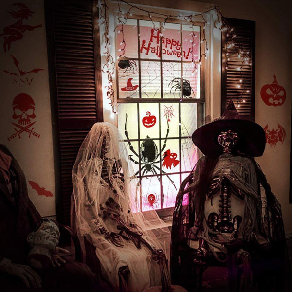 NEW 8pcs Halloween blood handprint wall sticker blood footprint sticker window door sticker  5434