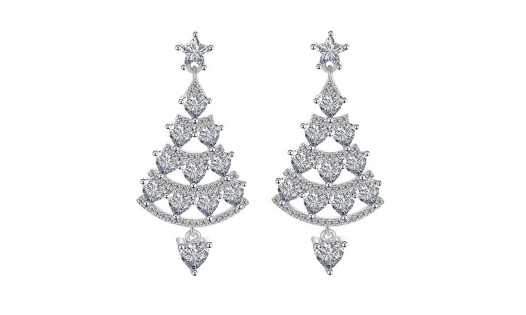 NEW Christmas tree earrings women's high-end sense earrings temperament all-match thin face earrings 5438