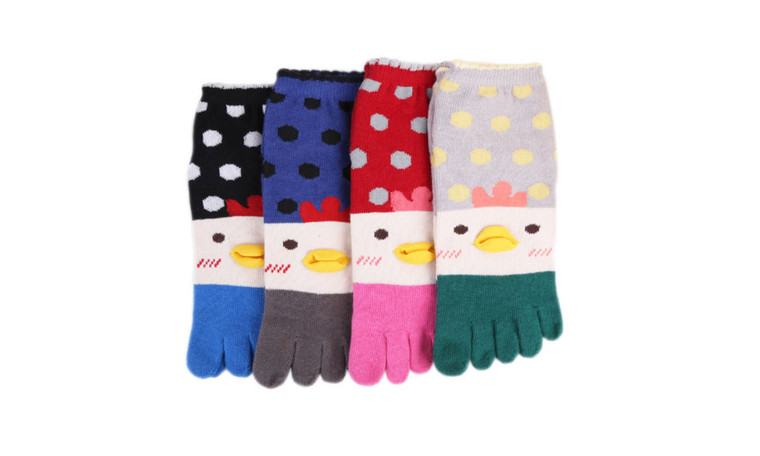 NEW 4pcs Three-dimensional five-finger socks medium tube small turkey style 5459