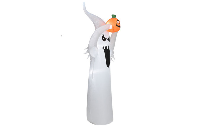 NEW  Halloween inflatable model 1.8m glowing white ghost ghost holding pumpkin with lights   5466