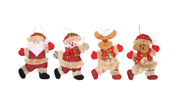 NEW 4pc Christmas Tree cloth puppet Decoration Gift  8002