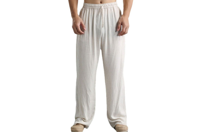 NEW  Men's Plus Size Loose Casual Pants Linen Breathable Pants  5550