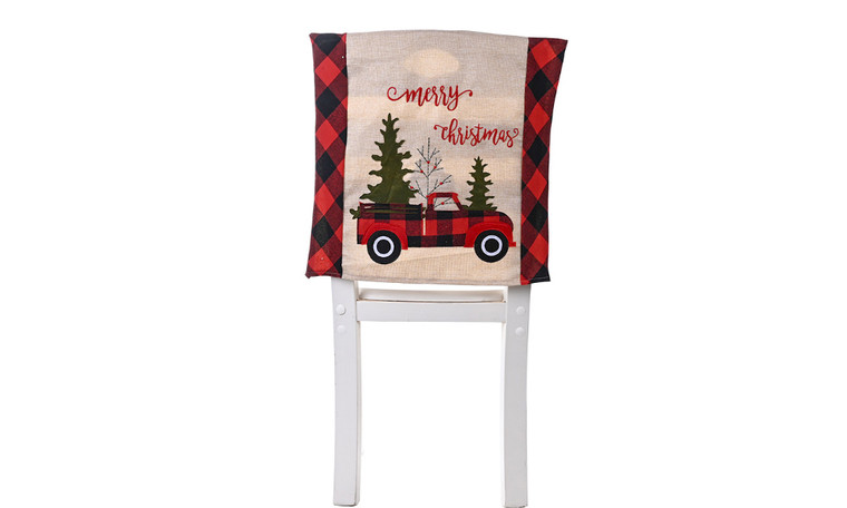NEW 2pcs Plaid Car Christmas Tree Creative Home Decor Chair Cover 5607