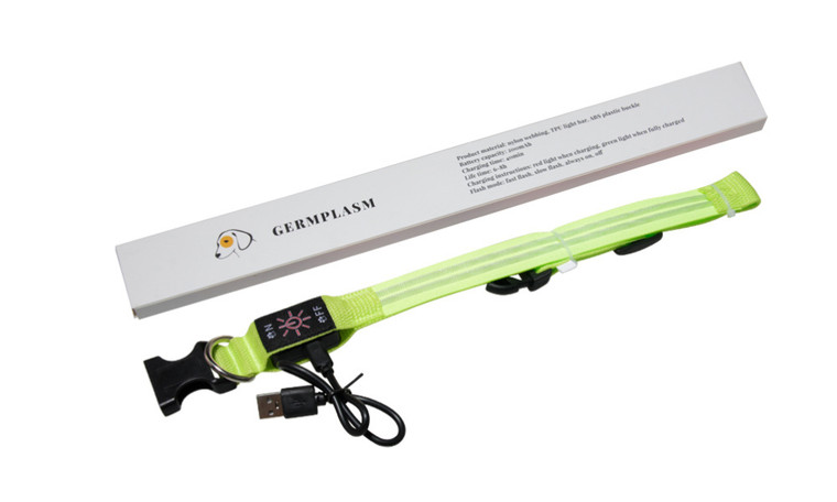 NEW Rechargeable LED Lighting Dual Fiber Pet Dog Collar 5633