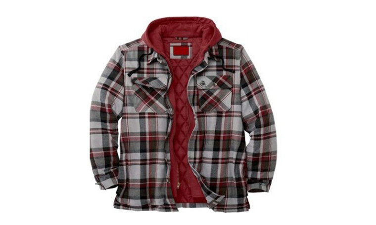 NEW Autumn and winter thickened plaid long-sleeved hooded shirt coat 5712