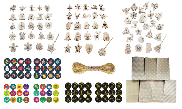 NEW Come to the diary paper bag wooden card sticker hemp rope, the gift bag that can be placed  5720