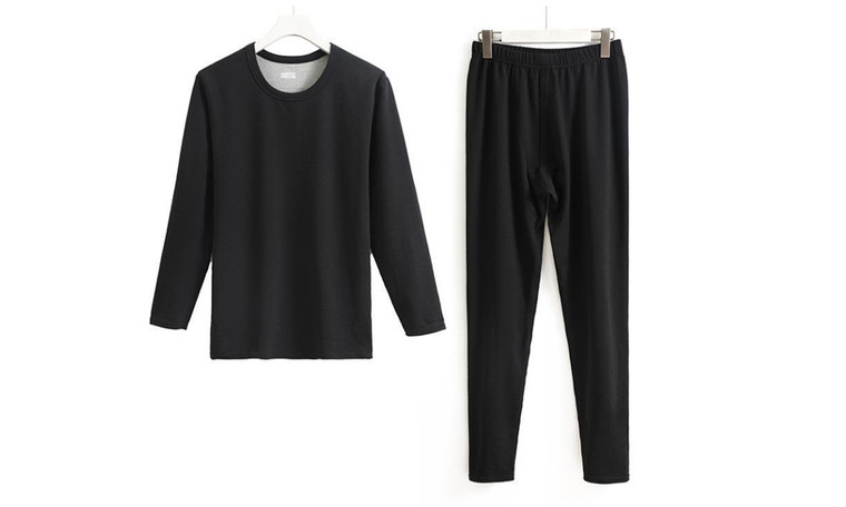 NEW Men's velvet round neck thermal underwear set 5738