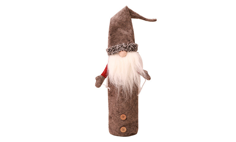 NEW 3PC Christmas faceless old man wine bottle sleeve non-woven two-piece decoration 5773