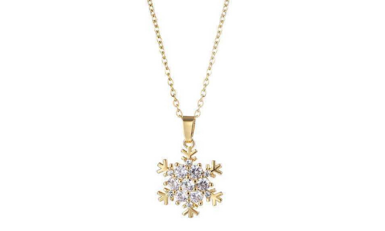 NEW Women's Celebrity Winter Style Snowflake Necklace 5815