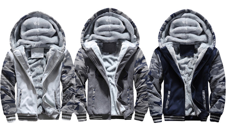 NEW Men's casual winter camouflage cardigan padded and thickened sweatshirt jacket 5825