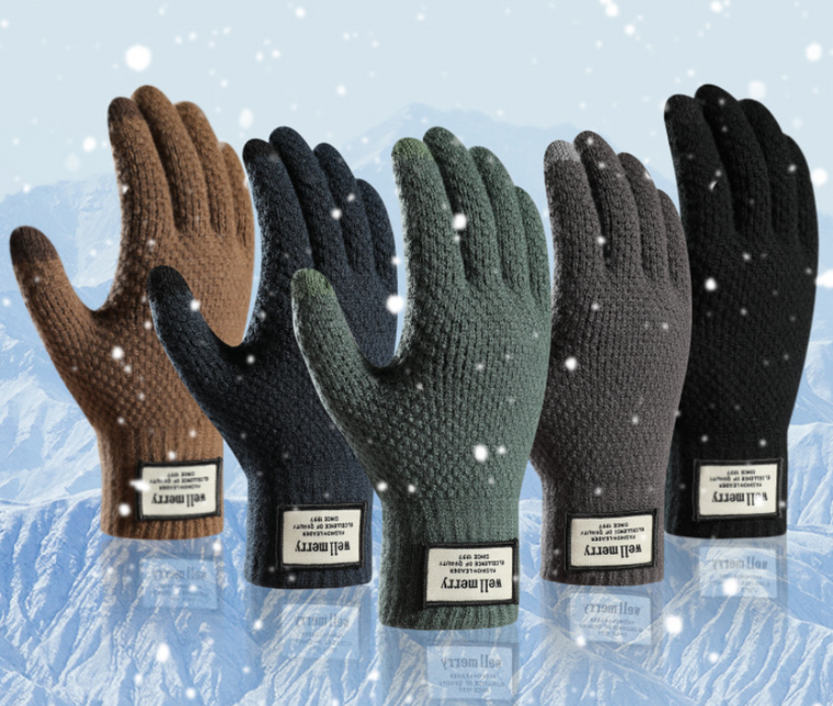 Winter Warm Knitted Men's touch screen gloves 5591-LA