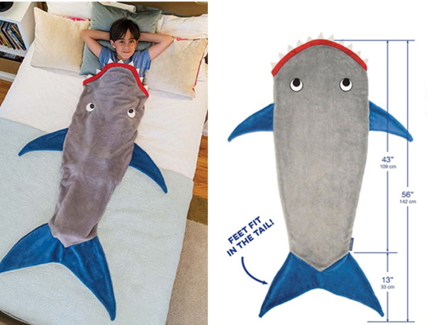 Shark Tail Fleece Blanket Soft Snuggle-in Sleeping Bag Costume