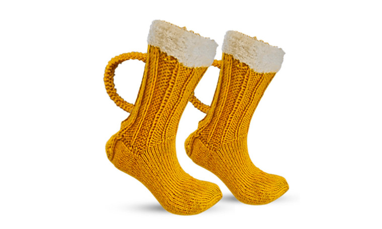 NEW Color blocking warm medium wool beer socks 5976