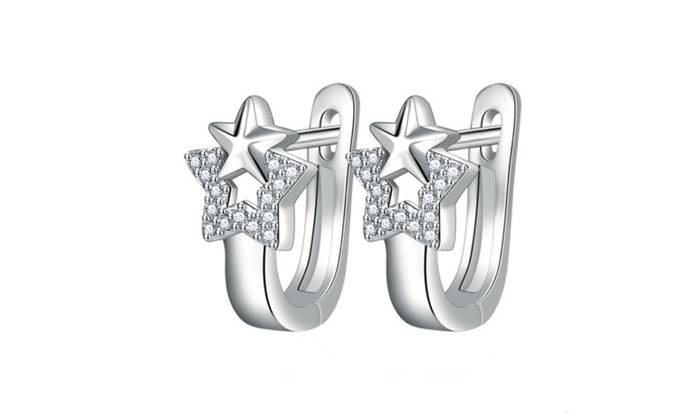 NEW Simple temperament five pointed star studded ear button 5986