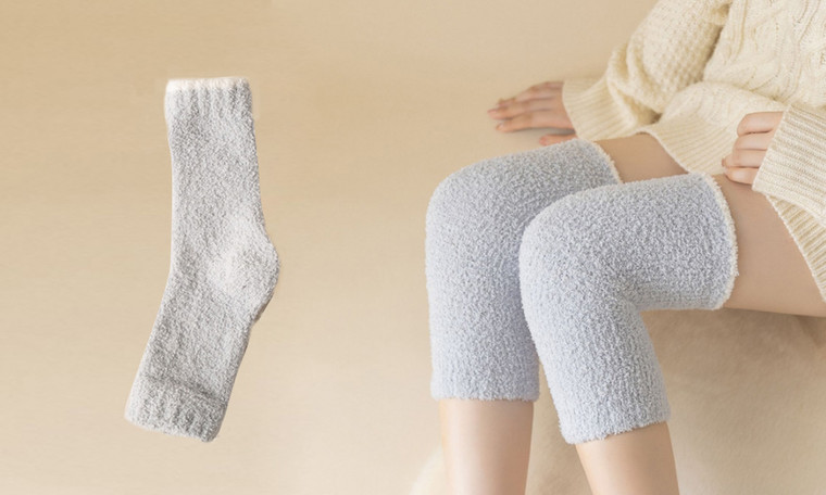 New 2601  Warm Coral Fleece Knee Pads And Leg Warmers 6017