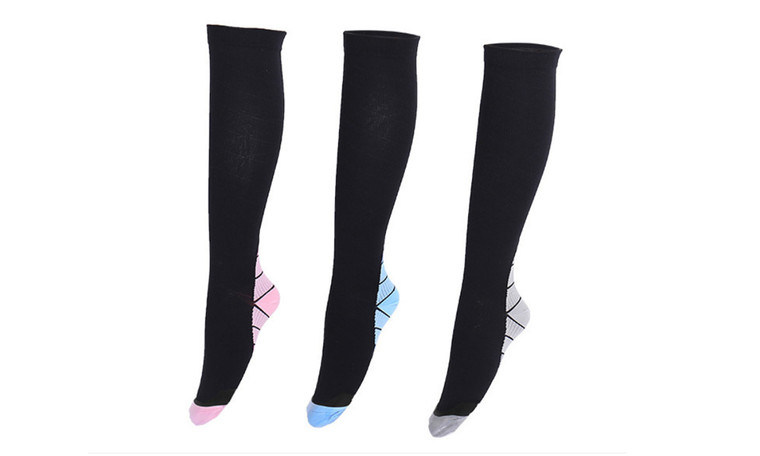 NEW Sports rhombus compression socks gradient colour trendy sports socks 6024