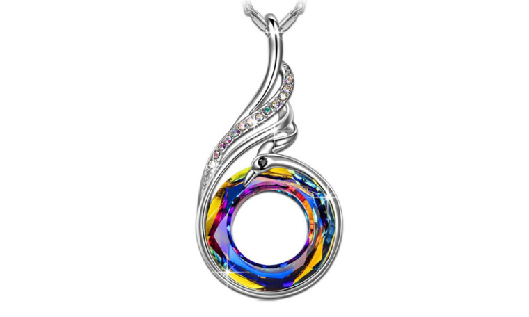 NEW dazzling crystal phoenix necklace 6038