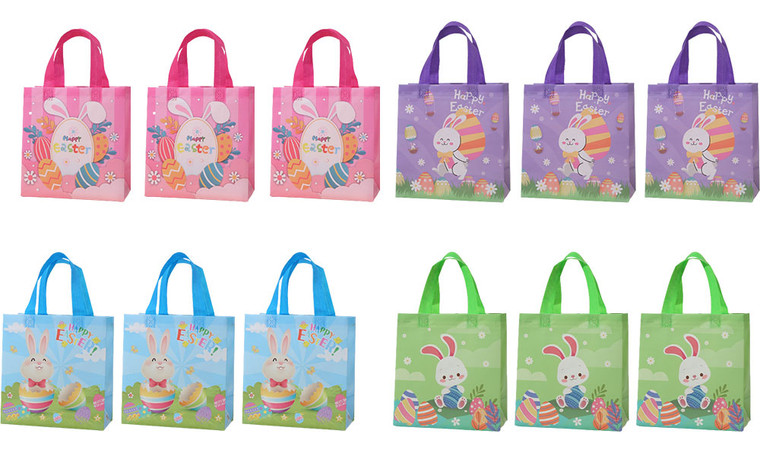 2302  12pcs Easter Cartoon Year of Rabbit Non-woven Food Packaging Bag 6182