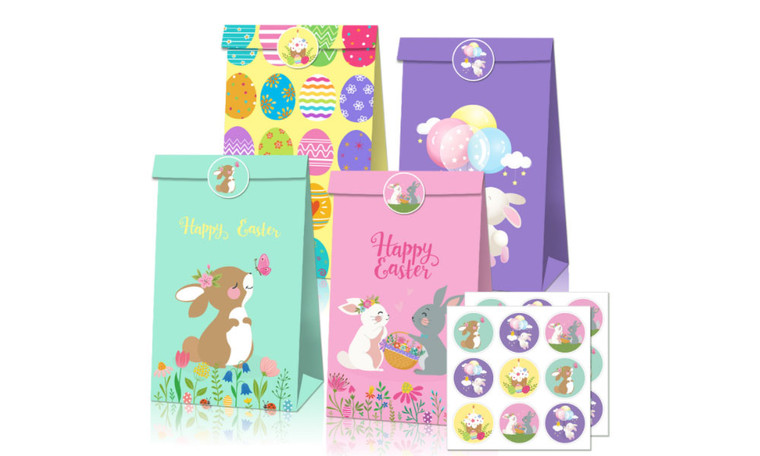 2302  12pcs Easter bunny egg party gift candy paper bag  6183