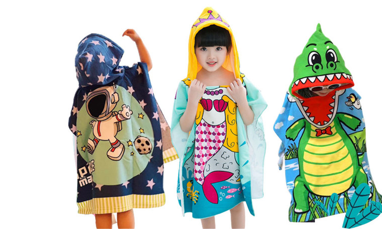 2302 NEW   Children's bath towel cloak children's hooded bathrobe 6185