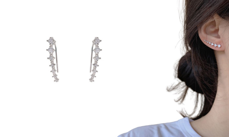 2302  NEW  One-row zircon earrings  6188