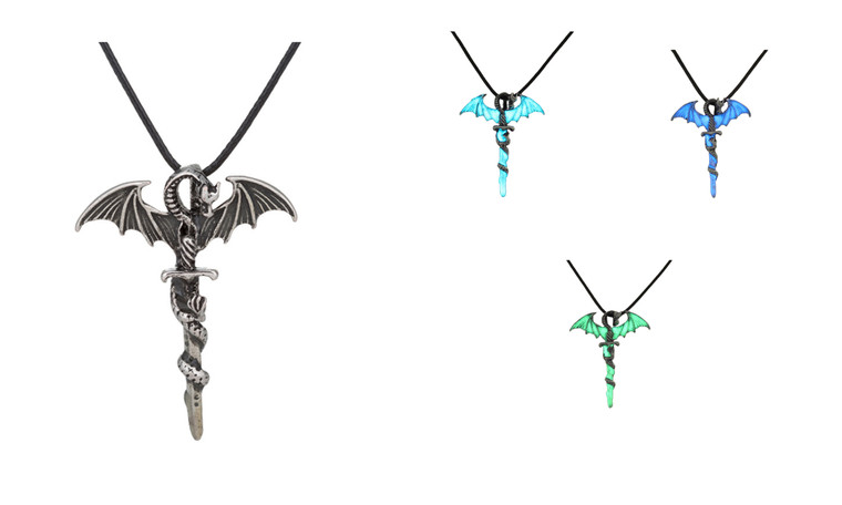 2302 NEW Flying Dragon Sword Glow Necklace 61212