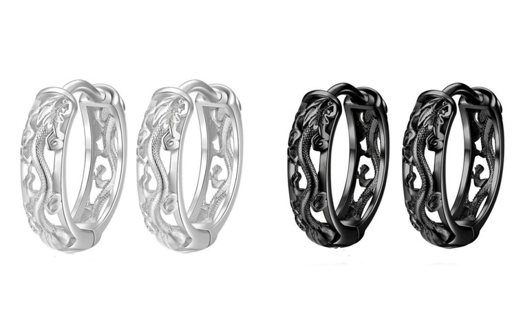 2302 NEW Vintage ethnic style men's dragon earrings 6235