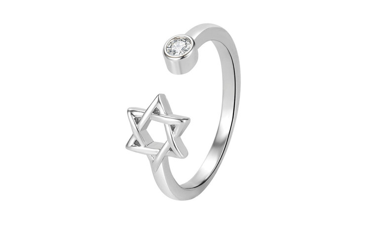 2302 NEW Simple small fresh hexagonal star ring 6243