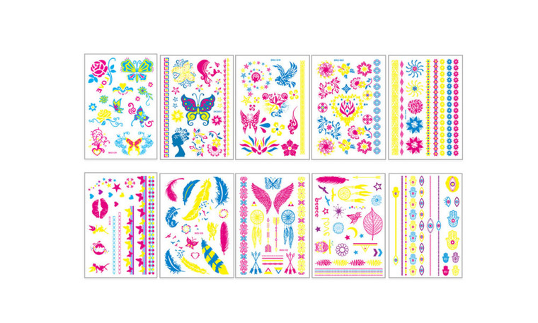 2303  NEW  10pcs fluorescent arm tattoo face paste  6354