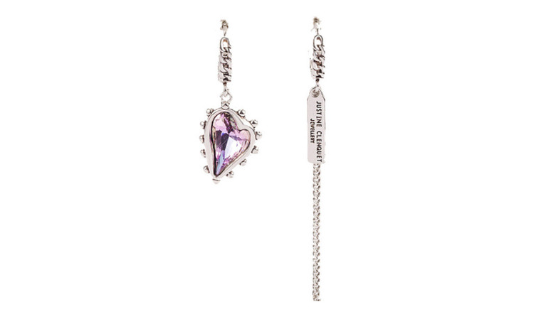 2303 NEW  Asymmetric love purple zircon earrings 6349