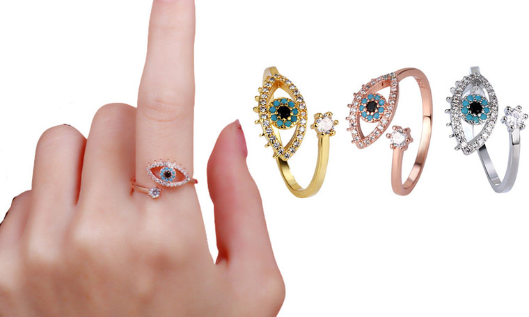 2303 NEW Devil's Eye Simple Blue Eye forefinger female ring bracelet 6369