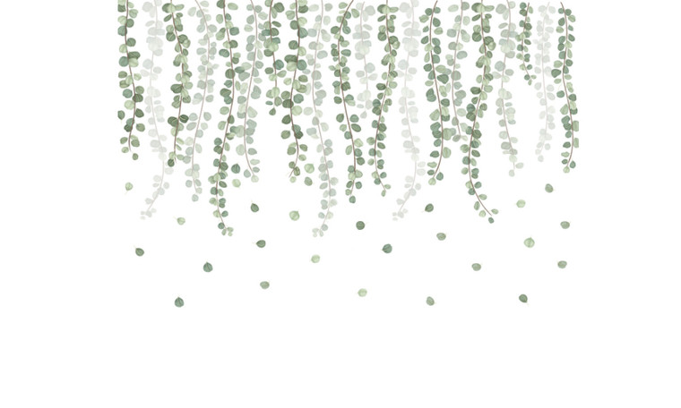 2303 NEW Simple wall sticker Small fresh green leaf skirting line Top corner line Plant self-adhesive paper Wall wallpaper 6615