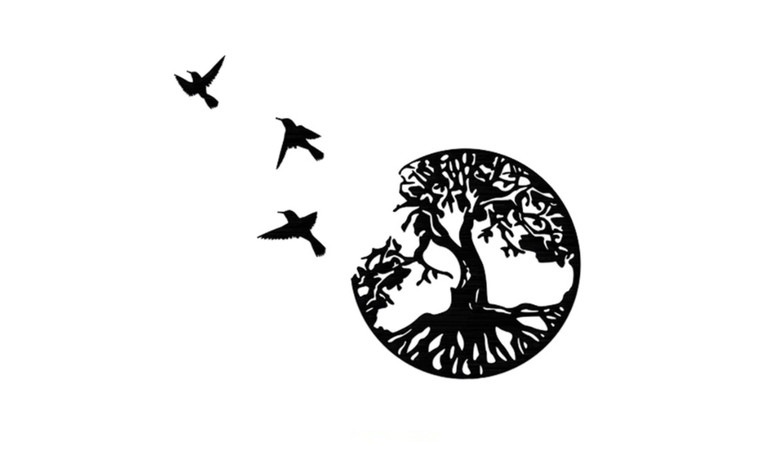 2303 NEW Tree of Life Three Birds Home Decoration Wall Hanging Wall Decoration 6635