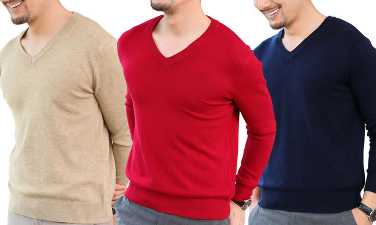 2303  NEW     Mens Sweaters Jumpers Lightweight  V-Neck Casual Sweatshirts Knitted Jumper    6392