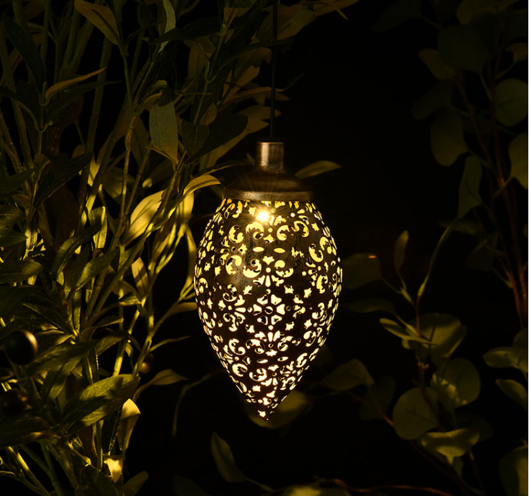 2304NEW-Hollowed out iron art solar cast light6544