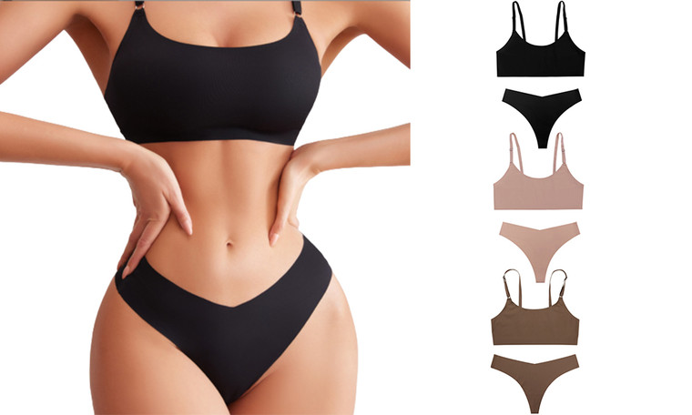 2304  NEW Thin and sexy bra and thong underwear set without steel ring 6855