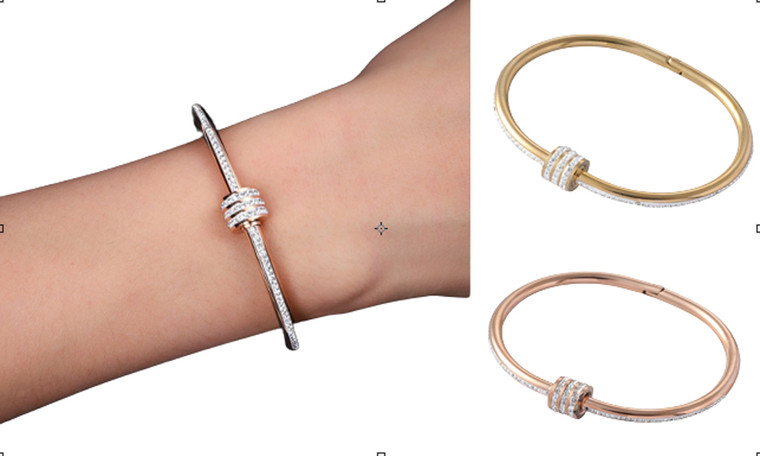 2305 NEW Titanium steel diamond inlaid women's bracelet 7054 LA