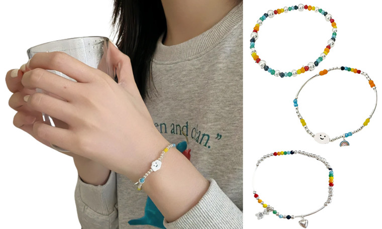 2305 NEW  Cloud Colorful Beaded Bracelet 7057 3pc LA 