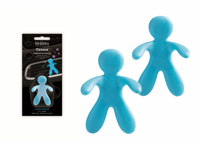 2x Mr&Mrs Fragrance Cesare Vent Car Air Freshner Blue, Ocean Breeze