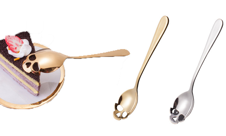  2305 NEW  4PC 304 stainless steel skull stirring spoon 7046LA