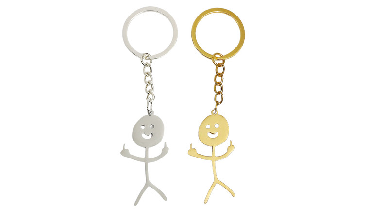 2305 NEW Stainless steel small person keychain pendant fun graffiti keychain pendant 7094LA