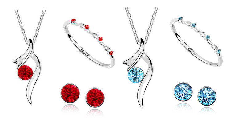 2305 NEW Diamond earrings, necklace, bracelet, jewelry, three piece set 7103 LA