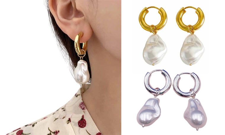 2305 NEW Imitation Baroque Pearl Earrings 7113LA
